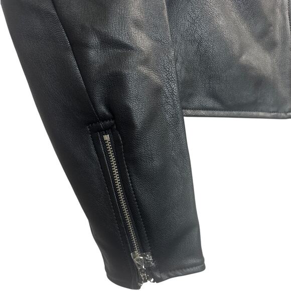 NWT Spanx II Moto Faux Leather Luxe Black Jacket Women’s Size Large - Picture 9 of 12